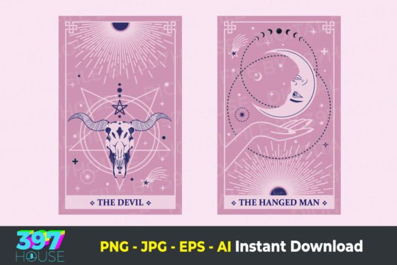Download Tarot Cards Devil and the Hanged Man - Tarot Collection