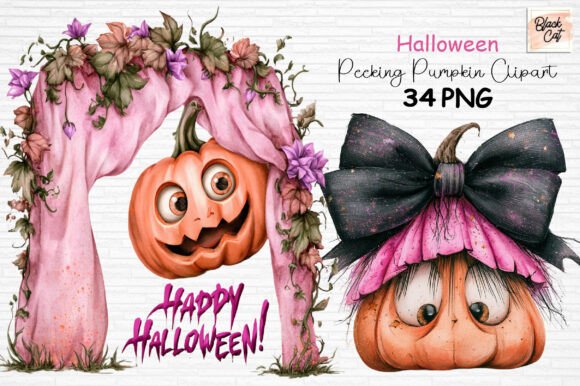 Download Halloween Peeking Pumpkin Clipart PNG - Clipart Collection