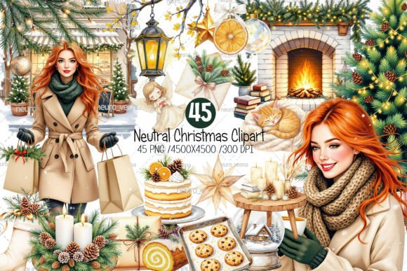 Download Neutral Christmas Clipart Bundle - Clipart Collection