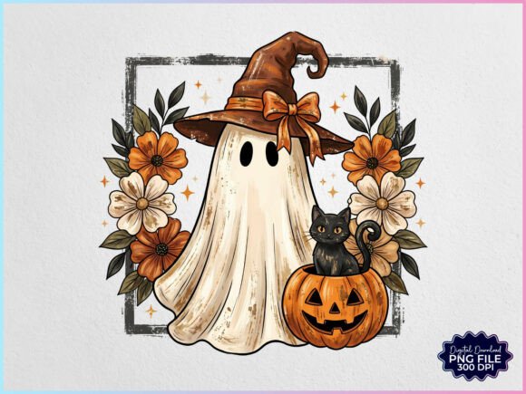Download Vintage Halloween Ghost Witch PNG - Premium Resources