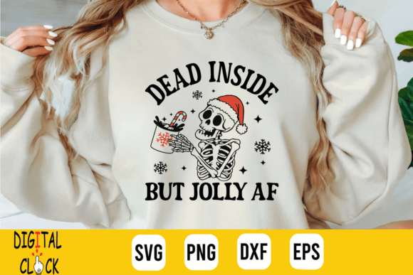 Download Dead Inside but Jolly AF Skull Santa SVG - Dead Collection