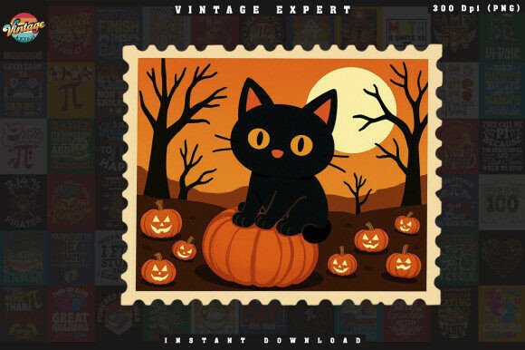 Download Cute Halloween Postage Stamp Clipart - Clipart Collection