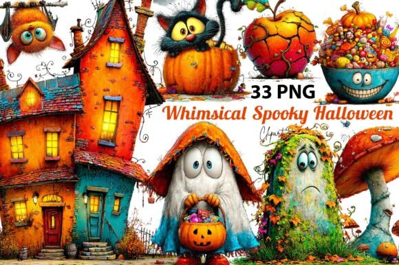 Download Whimsical Spooky Halloween Clipart - Clipart Collection