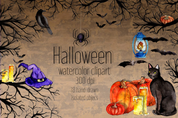 Download Halloween Watercolor Clipart. - Clipart Collection
