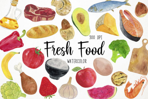 Download Watercolor Fresh Food Clipart, Organic - Clipart Collection