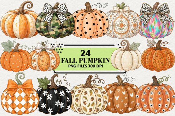Download Retro Fall Pumpkin Clipart Bundle - Clipart Collection