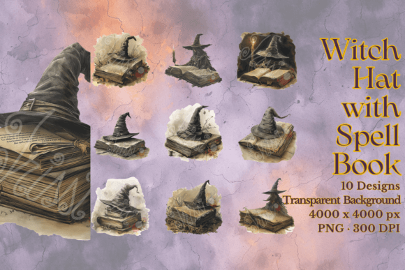 Download Witch Hat Clipart Watercolor Spell Book - Clipart Collection