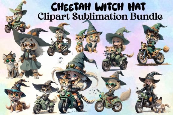 Download Cheetah Witch Hat Clipart Bundle - Clipart Collection