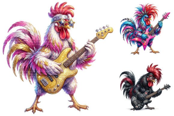 Download Rocker Rooster Clipart, Punk Chicken PNG - Clipart Collection