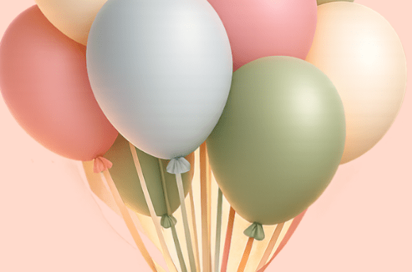 Download 3D Pastel Balloon Bouquet Clipart Collec - Clipart Collection