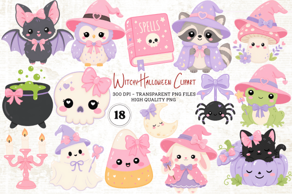 Download Witchy Halloween Clipart PNG - Clipart Collection