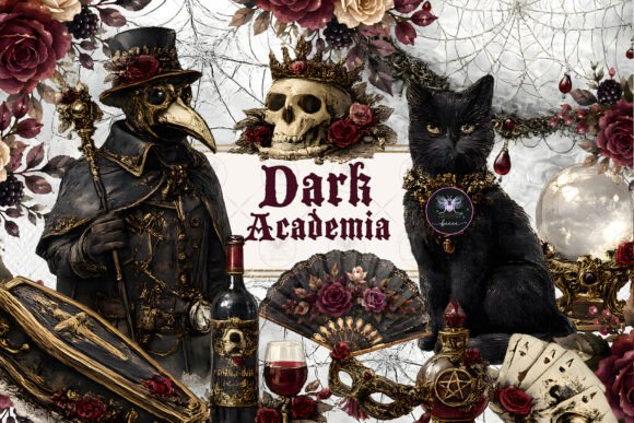 Download Dark Academia Gothic Halloween Clipart - Clipart Collection