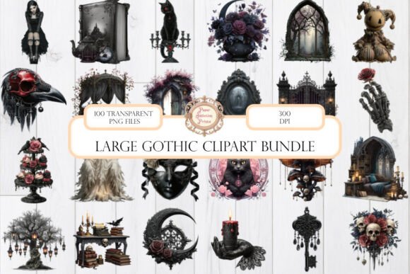 Download Large Gothic Clipart Bundle 100 PNG - Clipart Collection