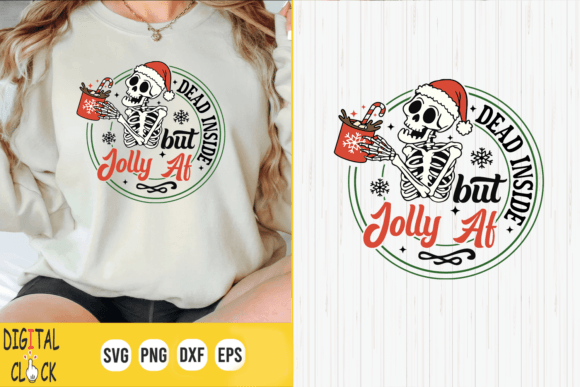 Download Dead Inside but Jolly AF Skull Santa SVG - Dead Collection
