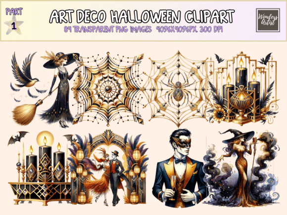 Download Art Deco Halloween Clipart - Clipart Collection
