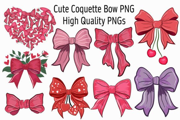 Download Cute Coquette Bow PNG Clipart SET - Clipart Collection