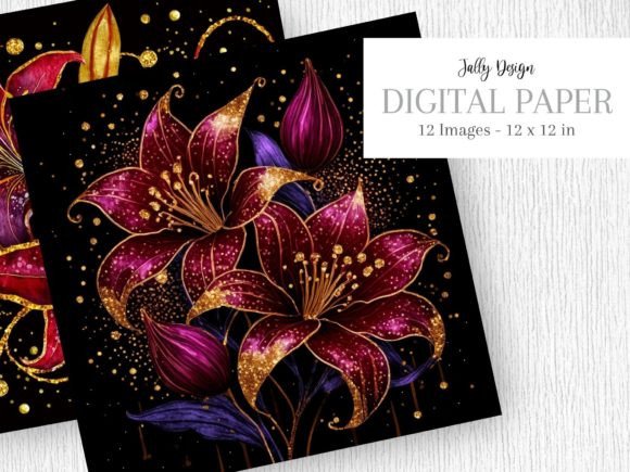 Download Burgundy Lilies Flowers, Gothic Art. - Premium Resources