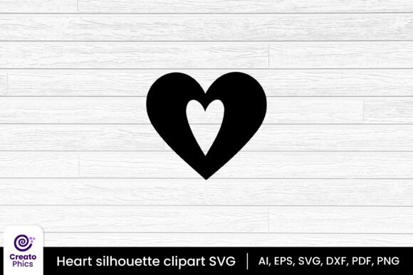 Download Love Heart Clipart Silhouette SVG - Clipart Collection