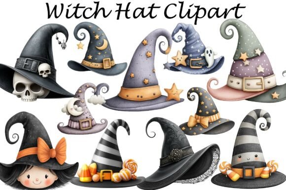 Download Watercolor Witch Hat Clipart - Clipart Collection