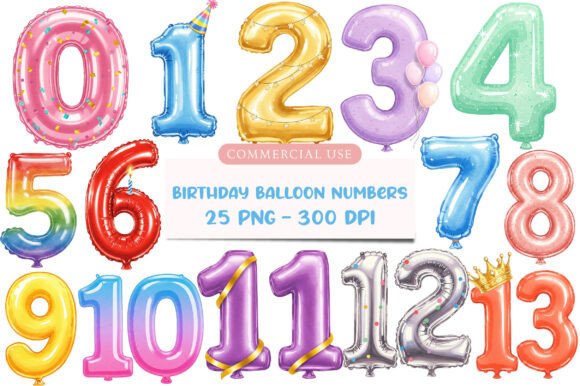 Download Happy Birthday Balloon Numbers Clipart - Clipart Collection