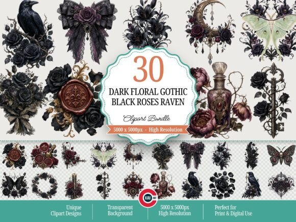 Download Dark Floral Gothic Clipart - Clipart Collection