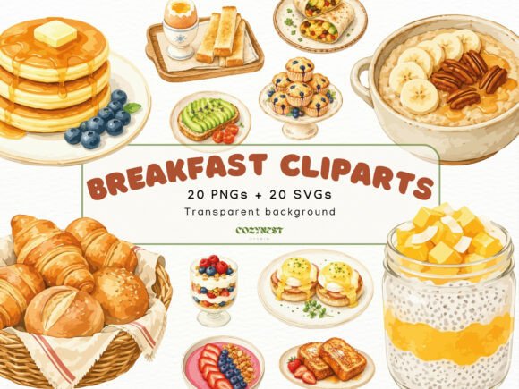 Download Breakfast Watercolor Cliparts, Food PNG - Clipart Collection