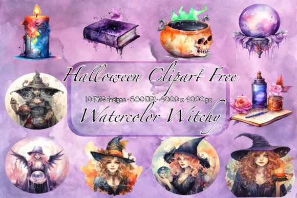 Download Halloween Clipart Free Watercolor Witchy - Clipart Collection