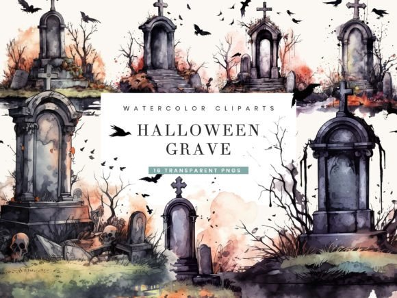 Download Watercolor Halloween Grave Clipart - Clipart Collection