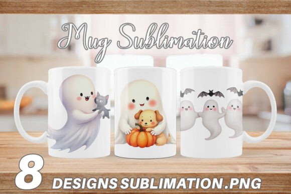Download Mug Wrap Ghost Halloween Pets - Ghost Collection