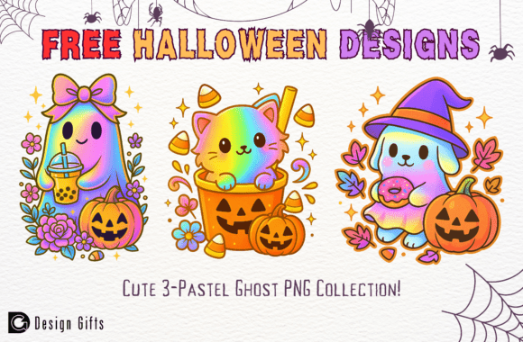 Download Free Halloween Cute Pastel Ghost PNG Set - Ghost Collection