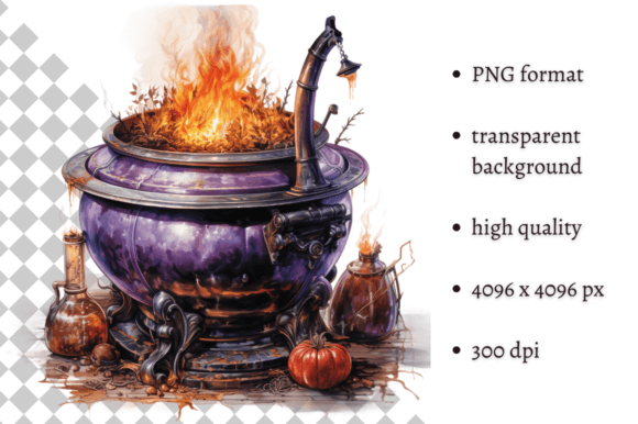 Download Purple Halloween Cauldron PNG Clipart - Clipart Collection