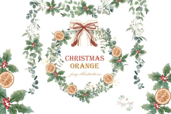 Download Christmas Oranges Watercolor Clipart - Clipart Collection