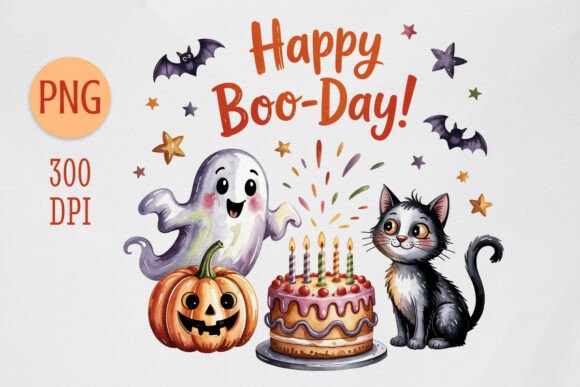 Download Happy Boo-Day Birthday Halloween Clipart - Clipart Collection