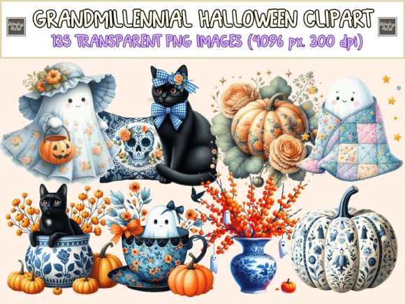Download Grandmillennial Halloween Clipart - Clipart Collection