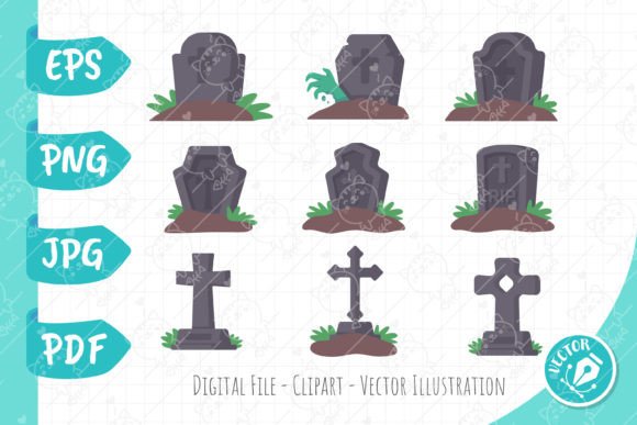 Download Ghost Grave. Graveyard with Stone Crosse - Ghost Collection