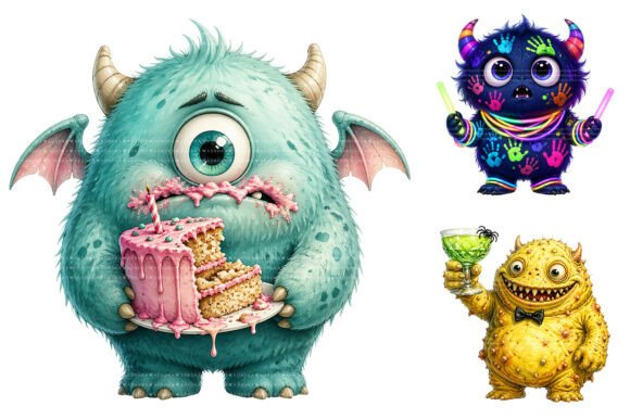 Download Birthday Monster Clipart Bundle - Clipart Collection