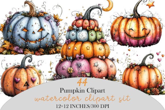 Download Whimsical Pastel Pumpkin Clipart - Clipart Collection