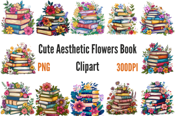 Download Cute Aesthetic Flowers Book Clipart - Clipart Collection