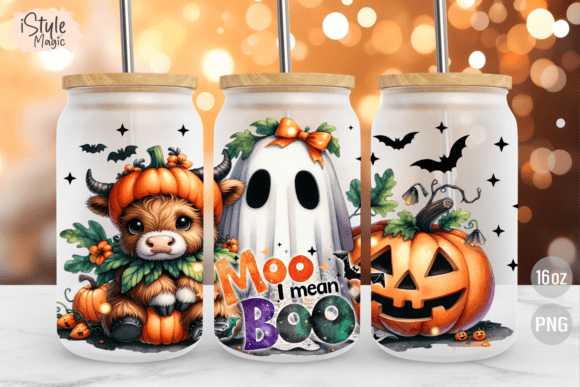 Download Moo I Mean Boo Ghost Halloween Glass PNG - Ghost Collection