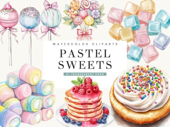 Download Pastel Sweets Clipart Bundle - Clipart Collection