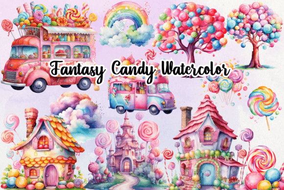 Download Watercolor Fantasy Candy Clipart - Clipart Collection