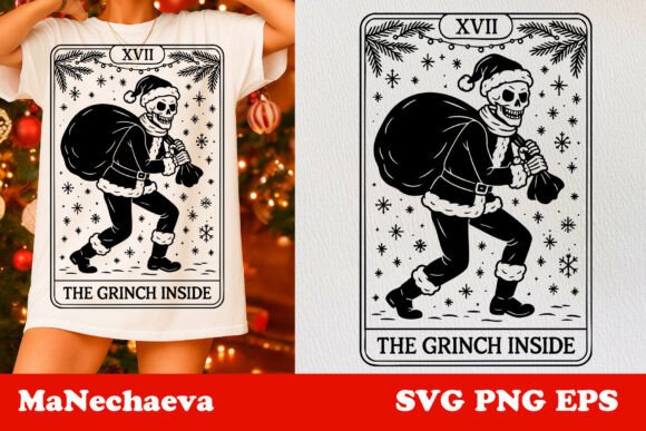 Download Christmas Skeleton Tarot Card SVG - Tarot Collection