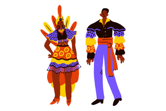 Download Brazil Carnival Costumes. Man and Woman - Costumes Collection