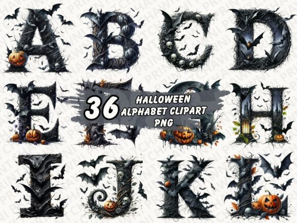 Download Halloween Alphabet Clipart Sublimation - Clipart Collection