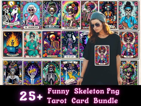 Download Funny Skeleton Tarot Card Sublimation - Tarot Collection