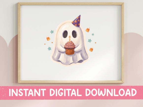 Download Ghost Birthday Cupcake Halloween Design - Ghost Collection