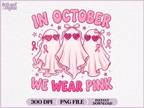 Download In October We Wear Pink Ghost PNG - Ghost Collection